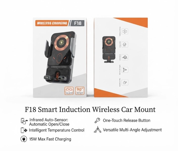 Smart Induction Wireless Car Mount (F18)
