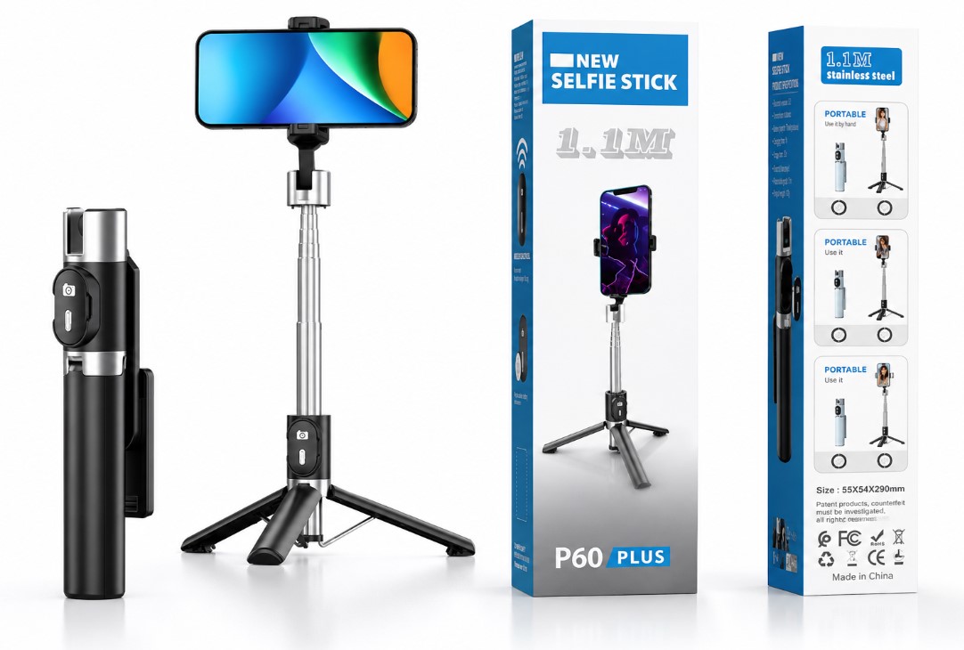 P60 Plus Bluetooth Selfie Stick Tripod (1.1m)