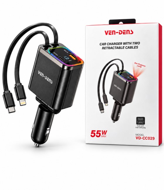 Ven Den VD CC029 Retractable cable car charger