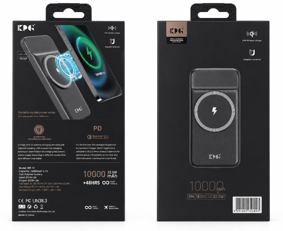 KPG 10000mAh Magnetic Wireless Power Bank (WP-19)