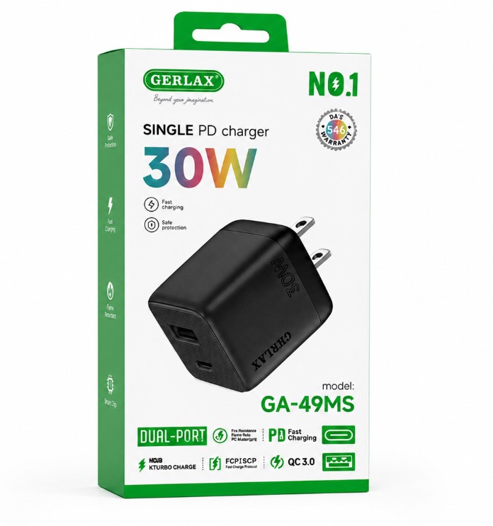GERLAX 30W Dual-Port Fast Charger (GA-49MS)