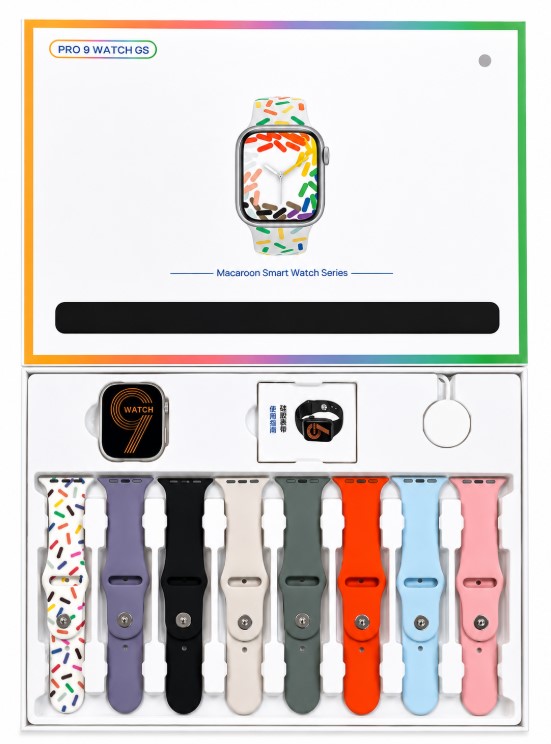PRO 9 Watch GS Smartwatch Gift Set – 7 Interchangeable Straps