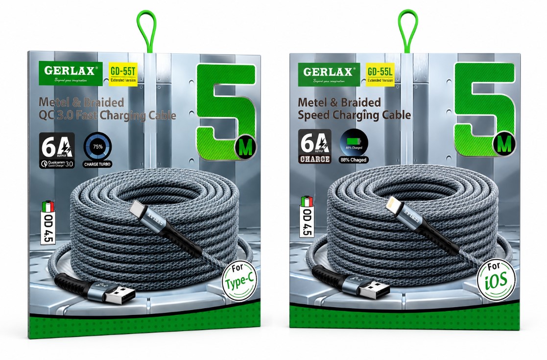 GERLAX GD-55T USB to Type-C & USB to Lightening