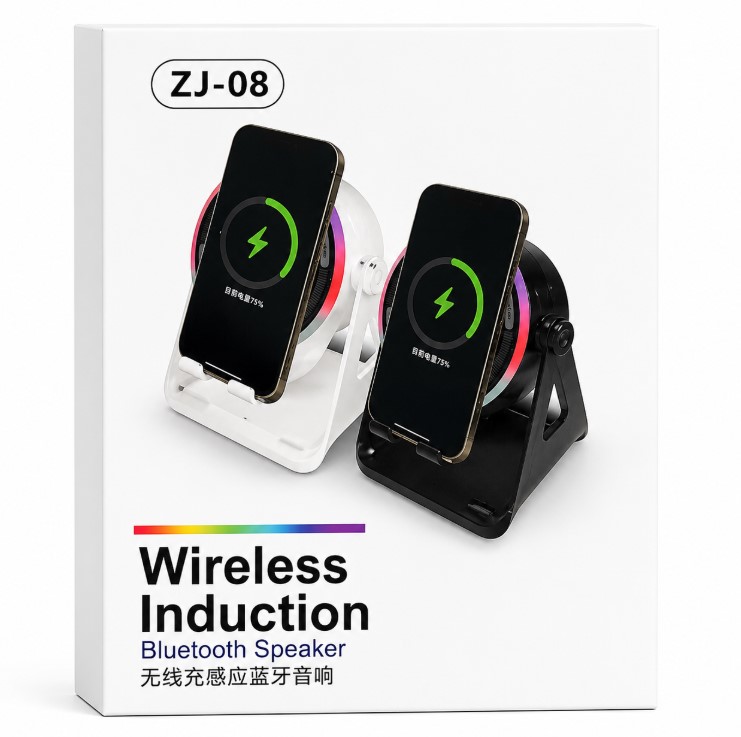 ZJ-08 Wireless Induction Bluetooth Speaker with Magnetic Wireless Charger