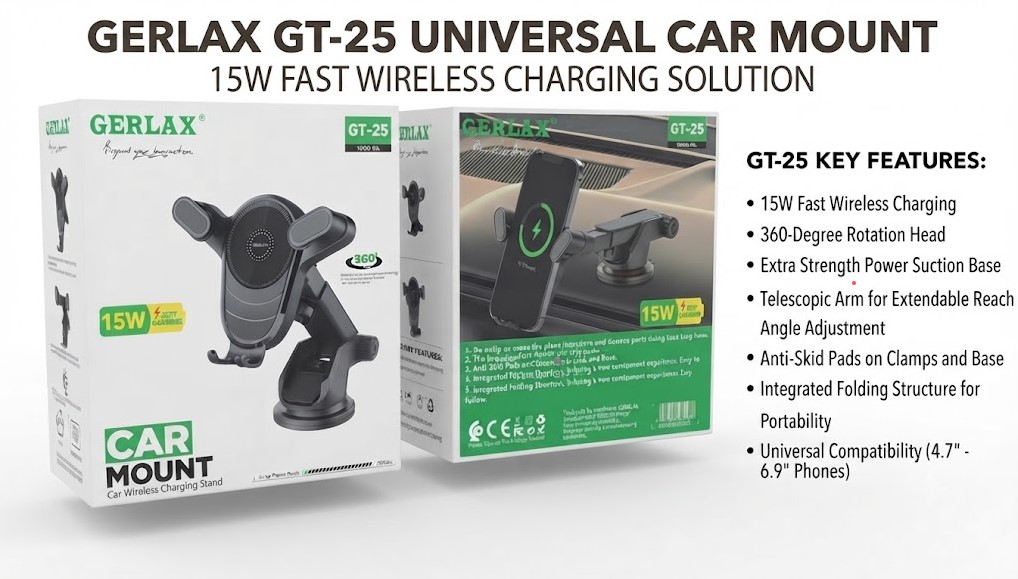 GERLAX Dashboard Wireless Car Phone Holder(GT 25)