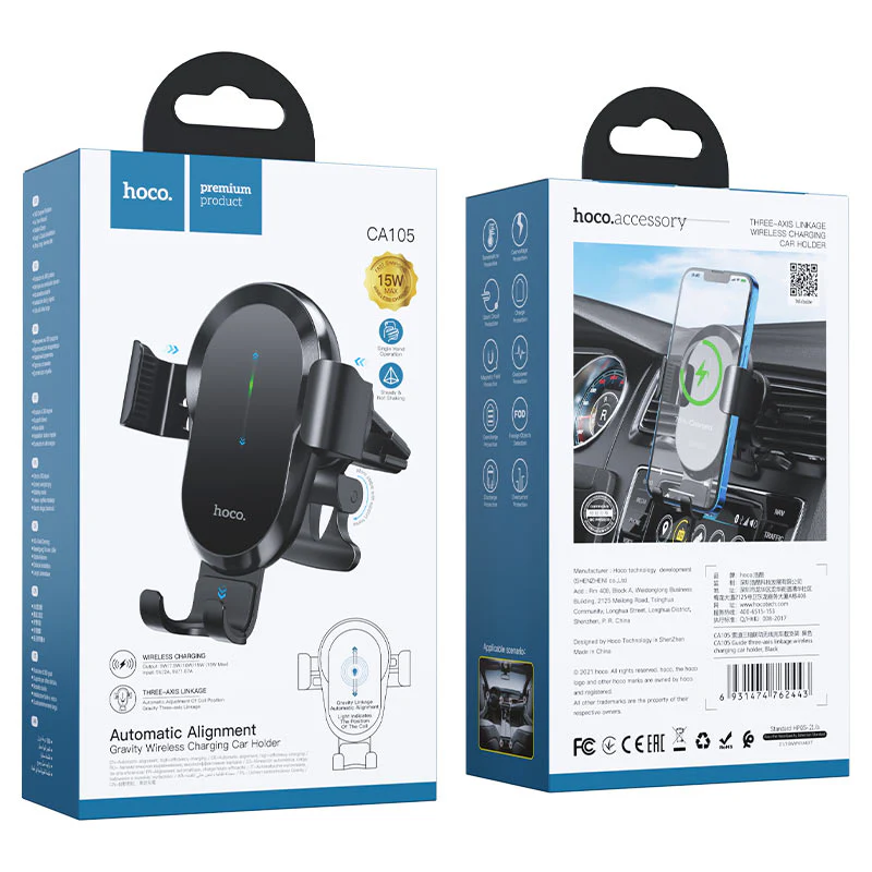Hoco CA105 Car wireless charger for air outlet