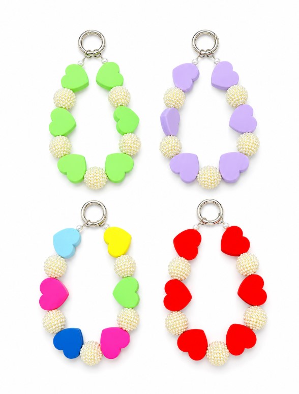Heart Beaded Phone Lanyard