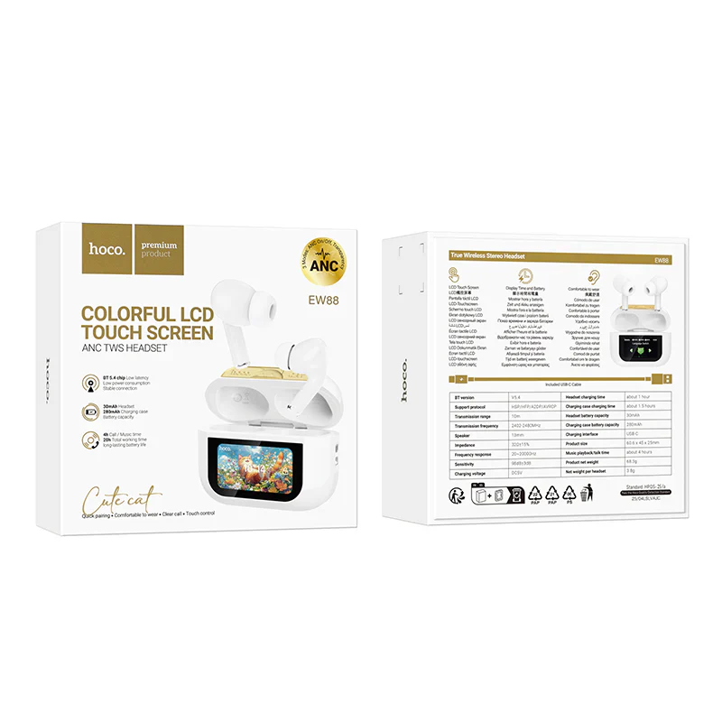 HOCO EW88 Wireless Headphones with Touch Screen