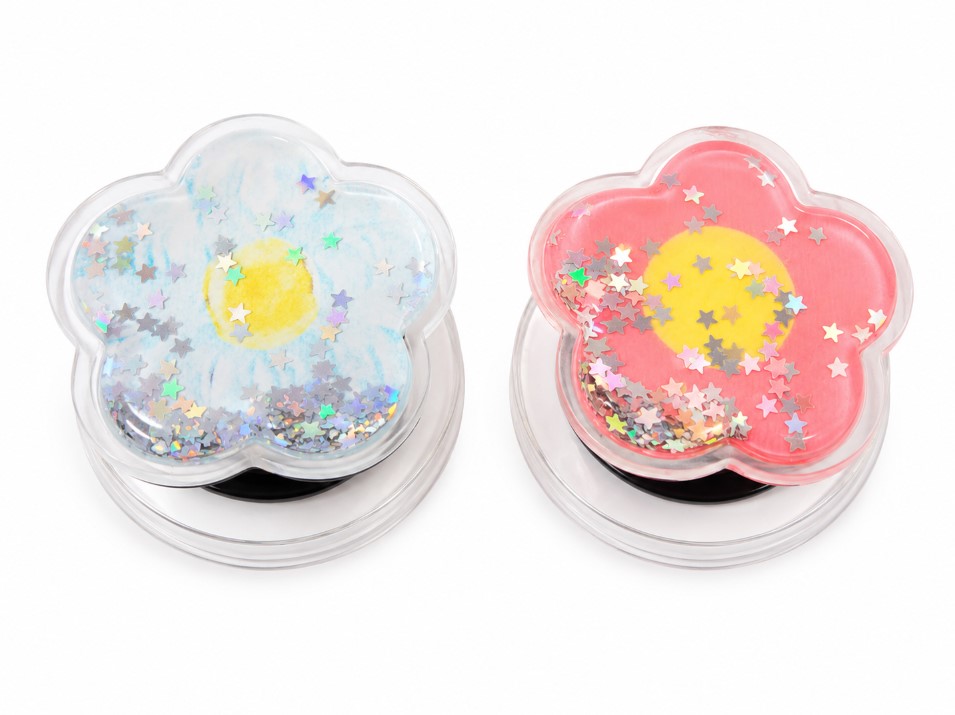 Magnetic Glitter Flower Pop Socket