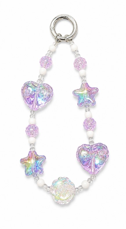 Dream Heart & Star Beaded Phone Lanyard