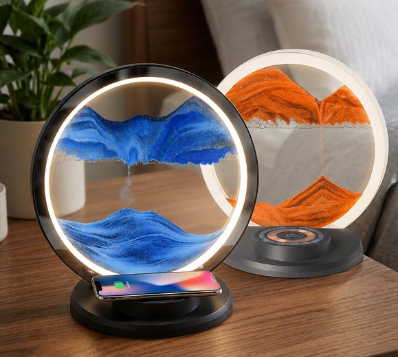Wireless Charger + Bedside Sand Lamp