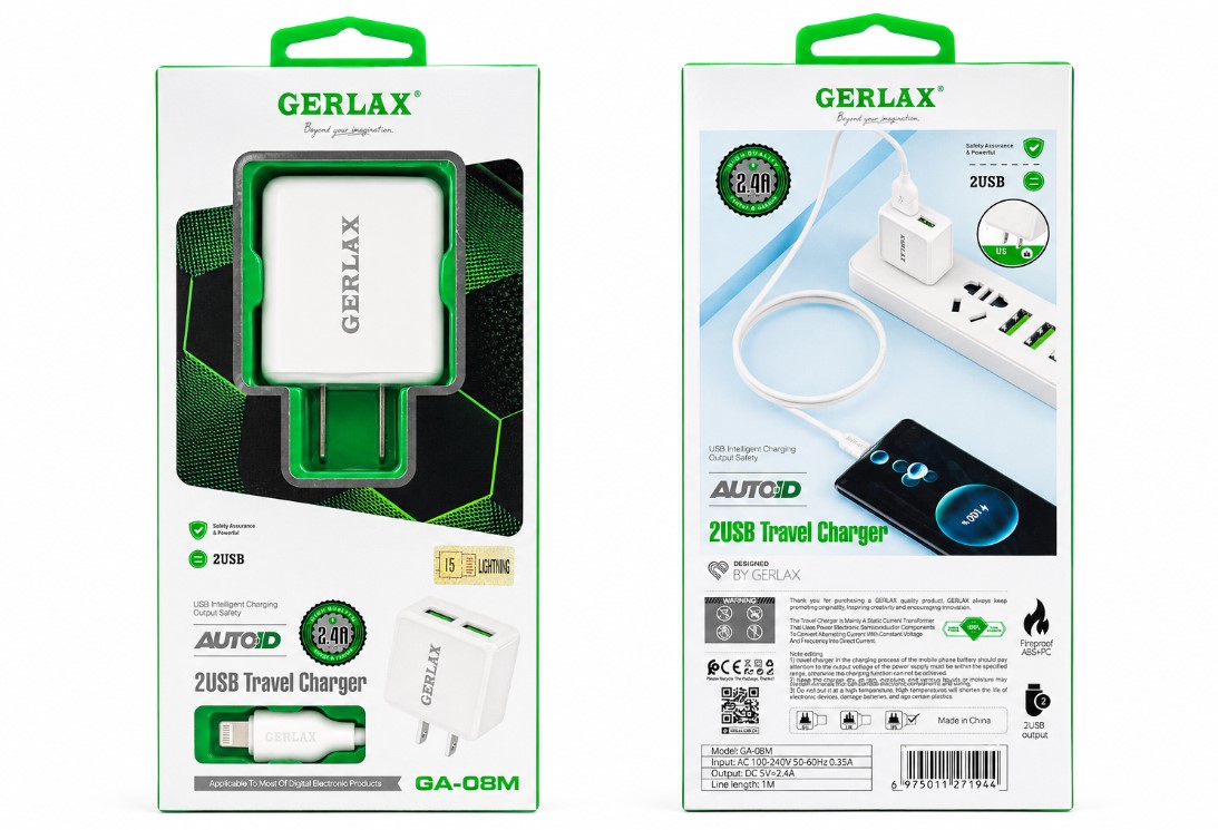 Gerlax GA08M Charger Set USB to IP
