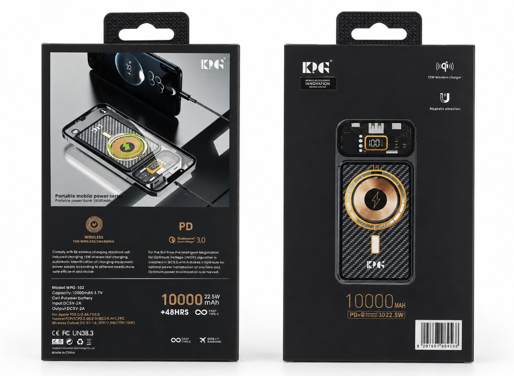 KPG 10000mAh Magnetic Wireless Power Bank (WPG-102)