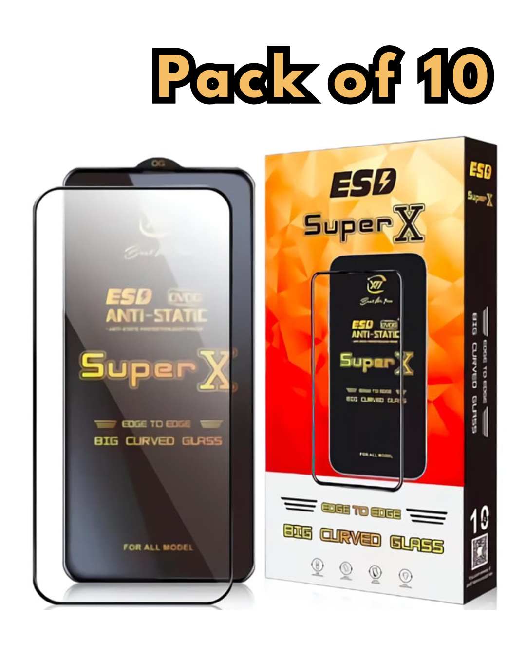 Super X Glass with Black Border (Pack of 10)