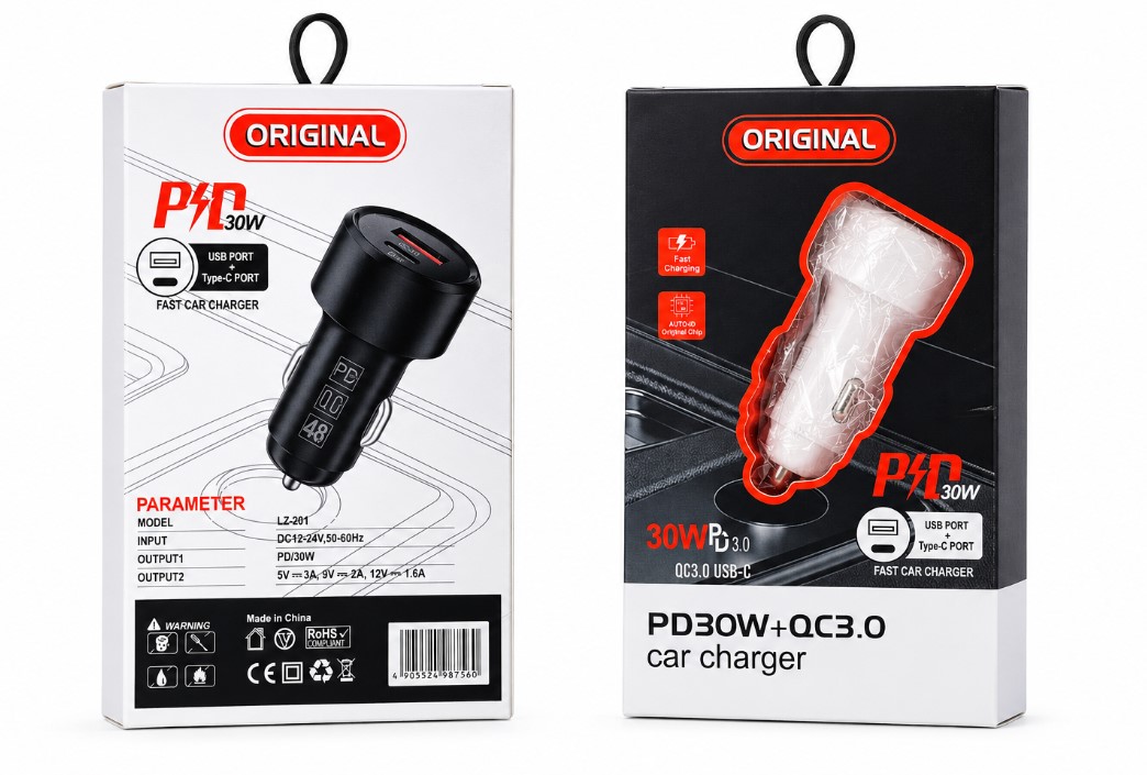 30W PD Dual Port Fast Car Charger