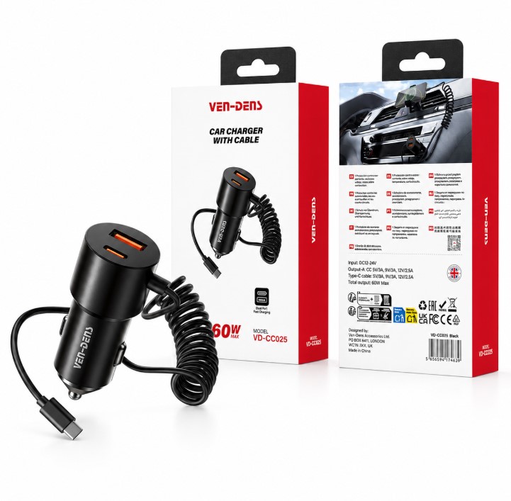 VD-CC025 CAR CHARGER WITH C CABLE