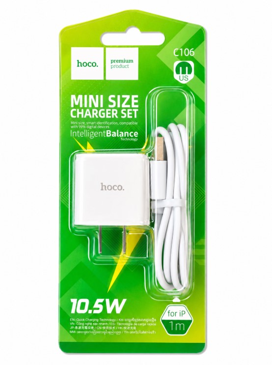 Hoco C106 Charger Set USB To IP