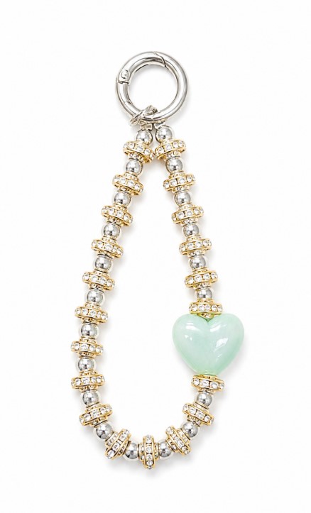 Elegant Heart Beaded Phone Lanyard