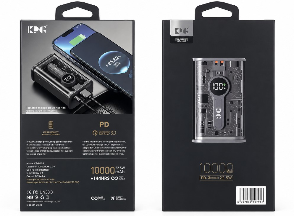 KPG 10000mAh Fast Charging Power Bank (KPG-103)
